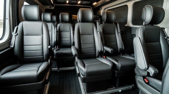 sprinter van with driver inside santa clara